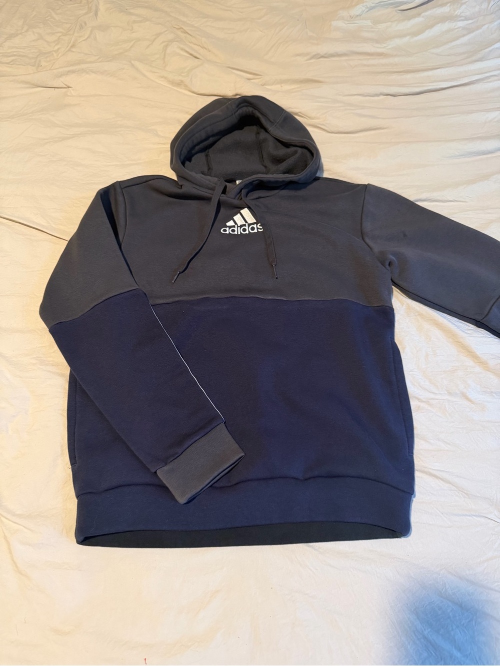 adidas Men’s Two-Tone Navy & Charcoal Pullover Hoodie